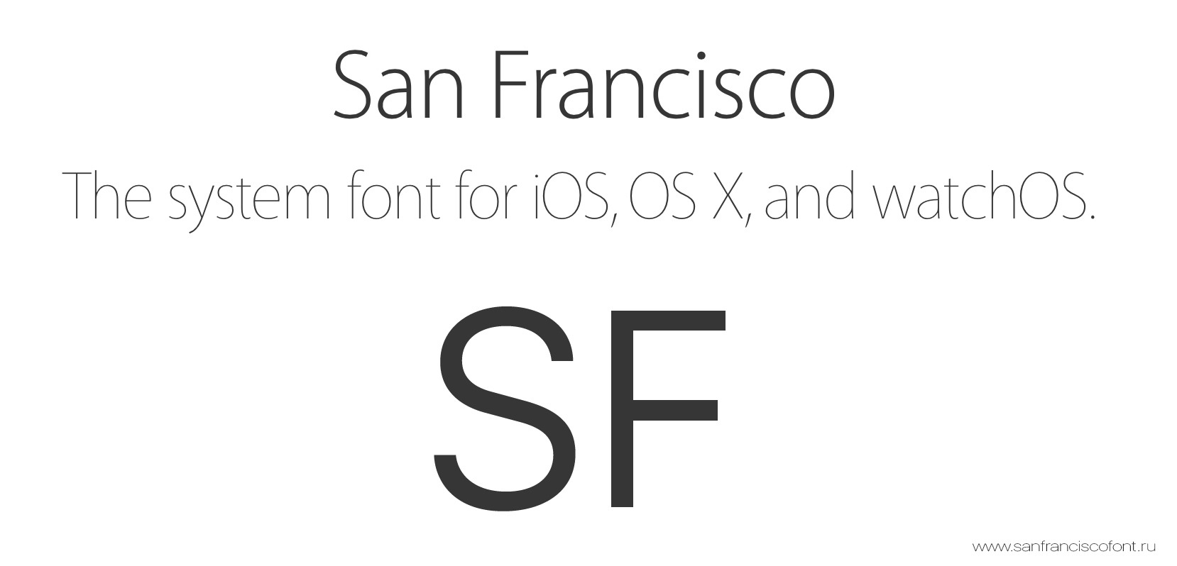 Beispiel einer San Francisco(SF UI) Display Regular-Schriftart