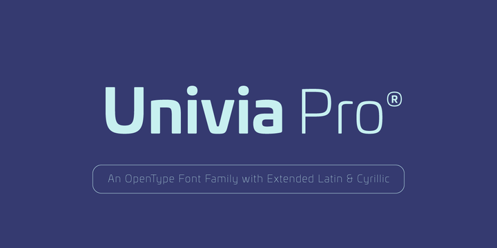 Beispiel einer Univia Pro Ultra Light-Schriftart