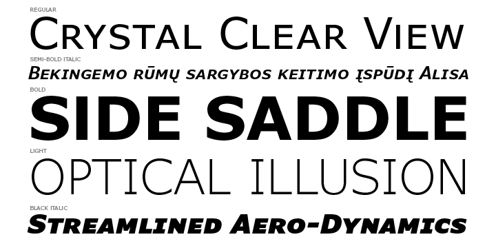 Beispiel einer Verdana Pro Condensed Light Italic-Schriftart