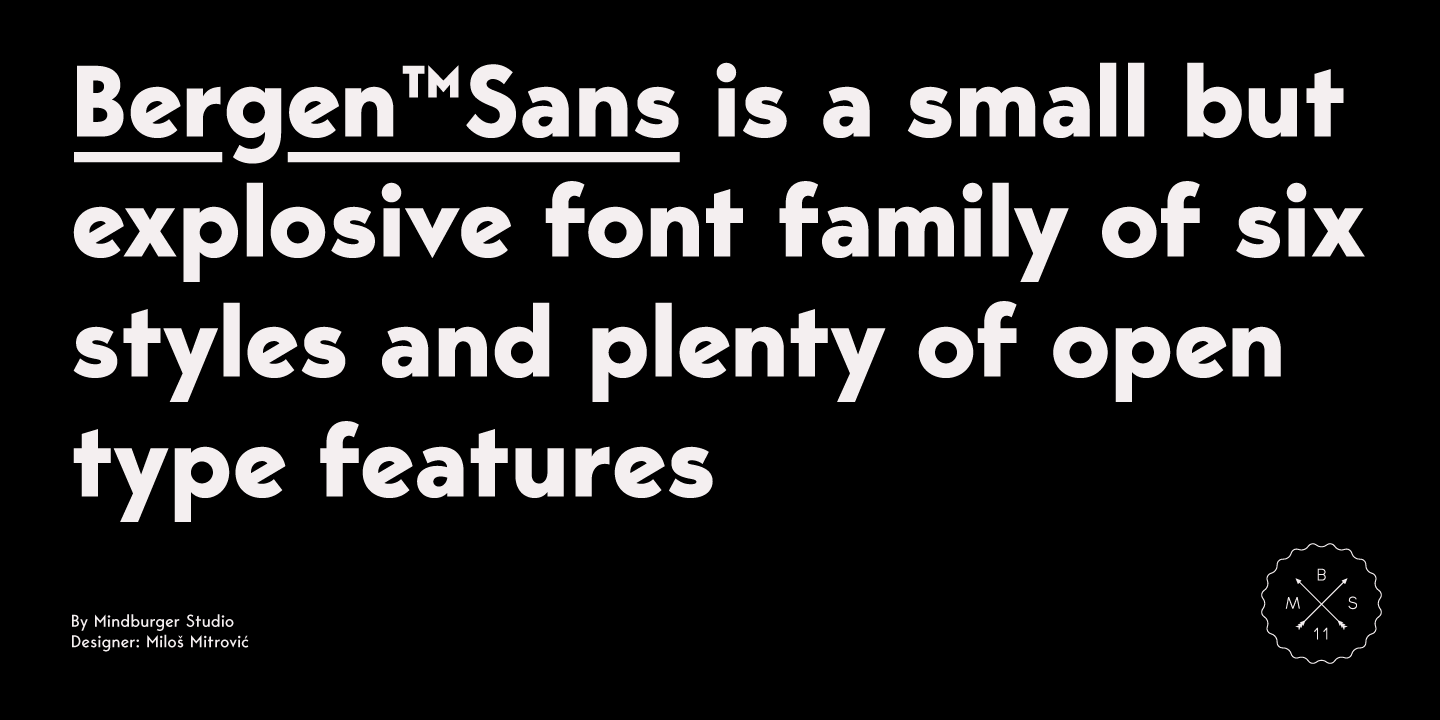 Beispiel einer Bergen Sans-Schriftart