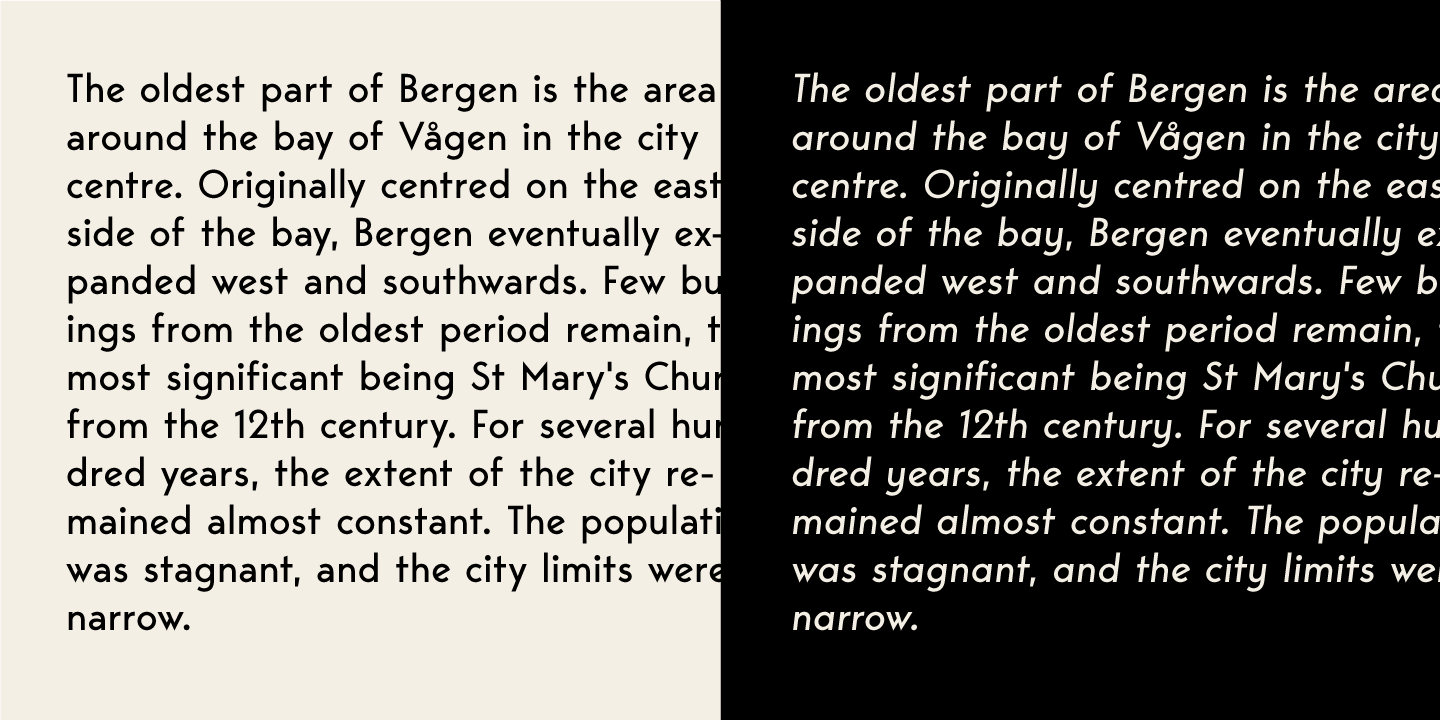 Beispiel einer Bergen Sans SemiBold-Schriftart