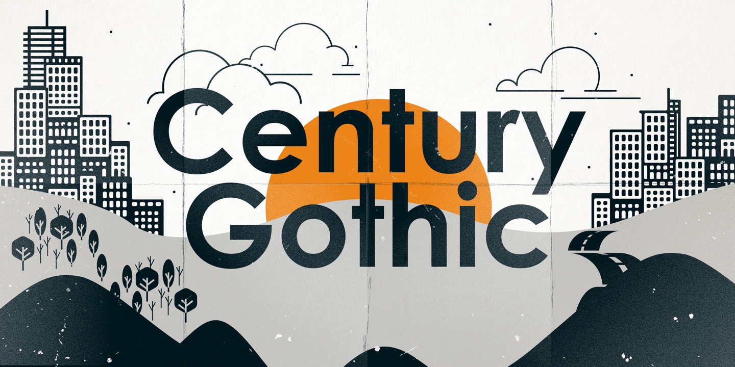 Beispiel einer Century Gothic-Schriftart