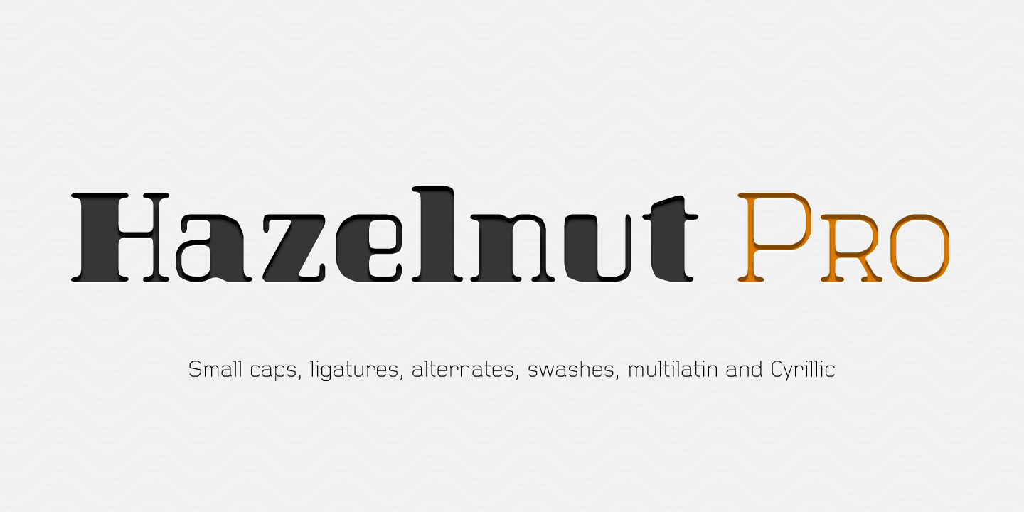 Beispiel einer Hazelnut Pro Light-Schriftart