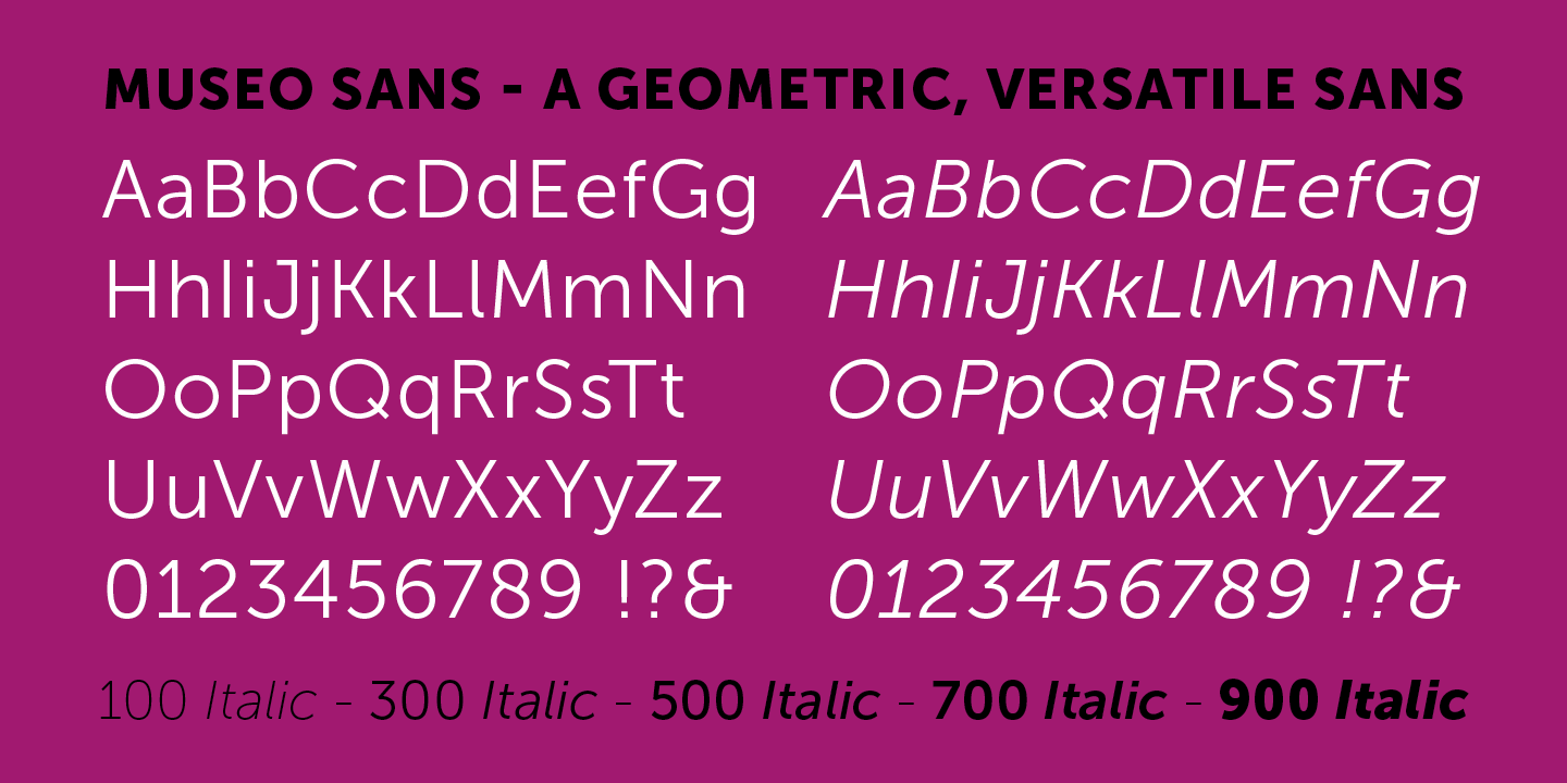 Beispiel einer Museo Sans 700 Italic-Schriftart