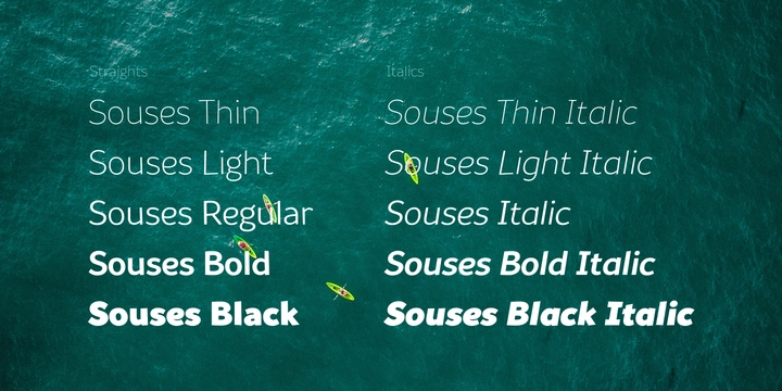 Beispiel einer Souses  Black Italic-Schriftart