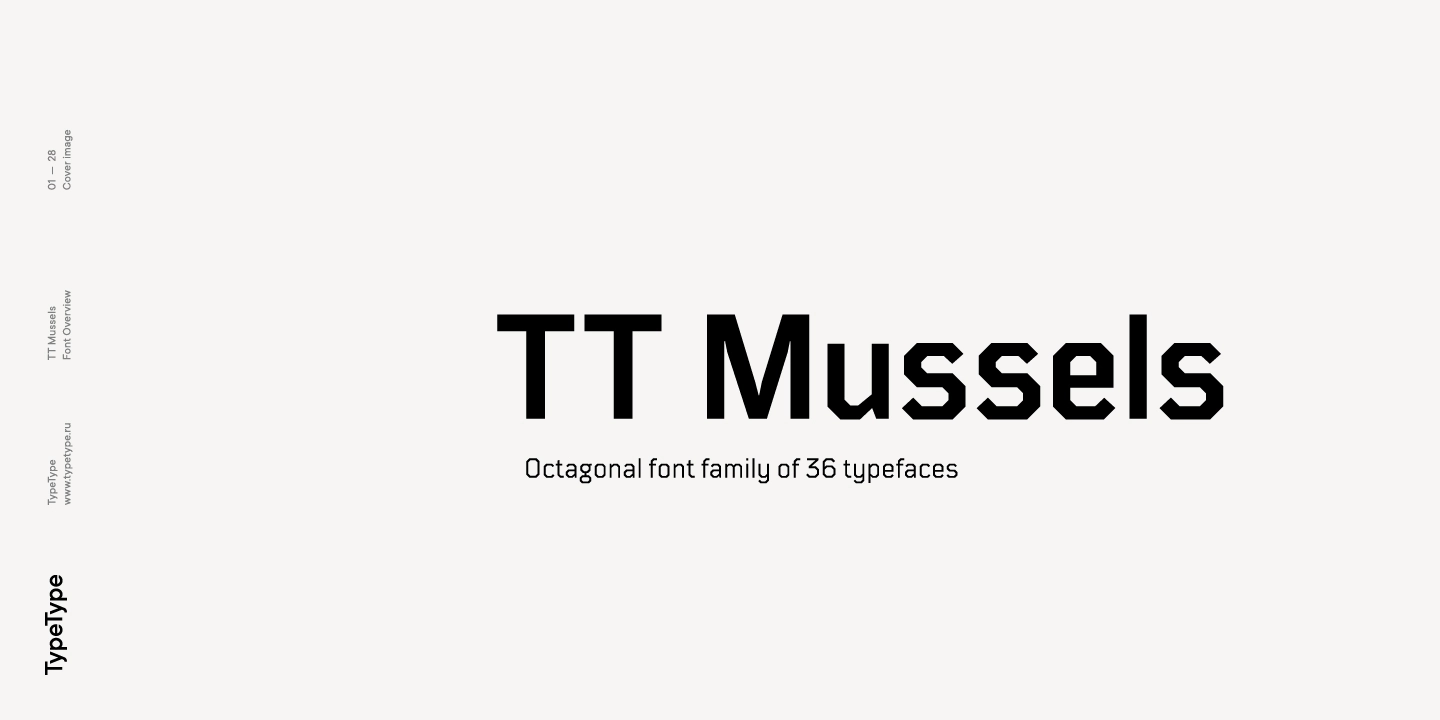 Beispiel einer TT Mussels Black-Schriftart