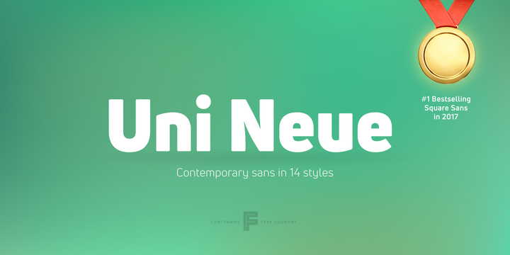 Beispiel einer Uni Neue Thin-Schriftart