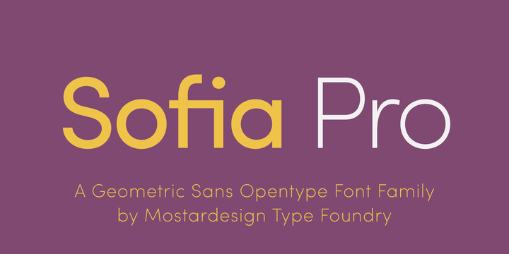 Beispiel einer Sofia Pro Extra Light-Schriftart