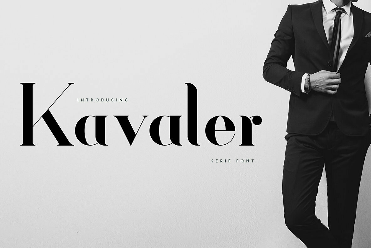 Beispiel einer Kavaler Regular-Schriftart