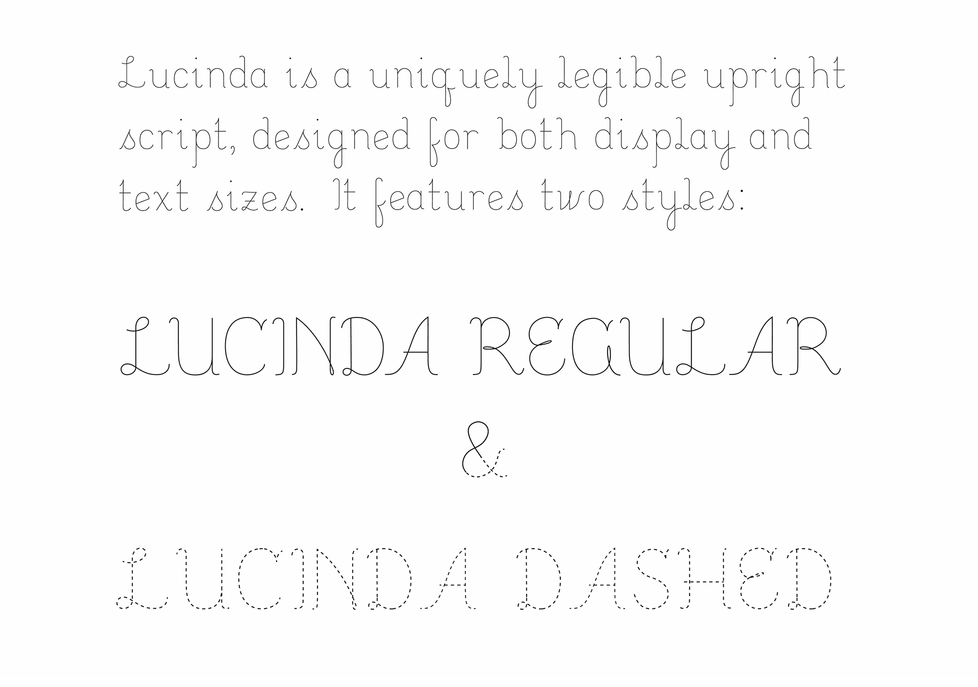 Beispiel einer Lucinda Medium-Schriftart