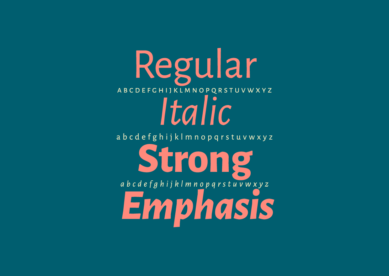 Beispiel einer Alegreya Sans Black Italic-Schriftart