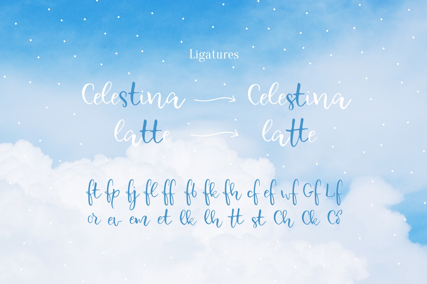 Beispiel einer Celestina Regular-Schriftart