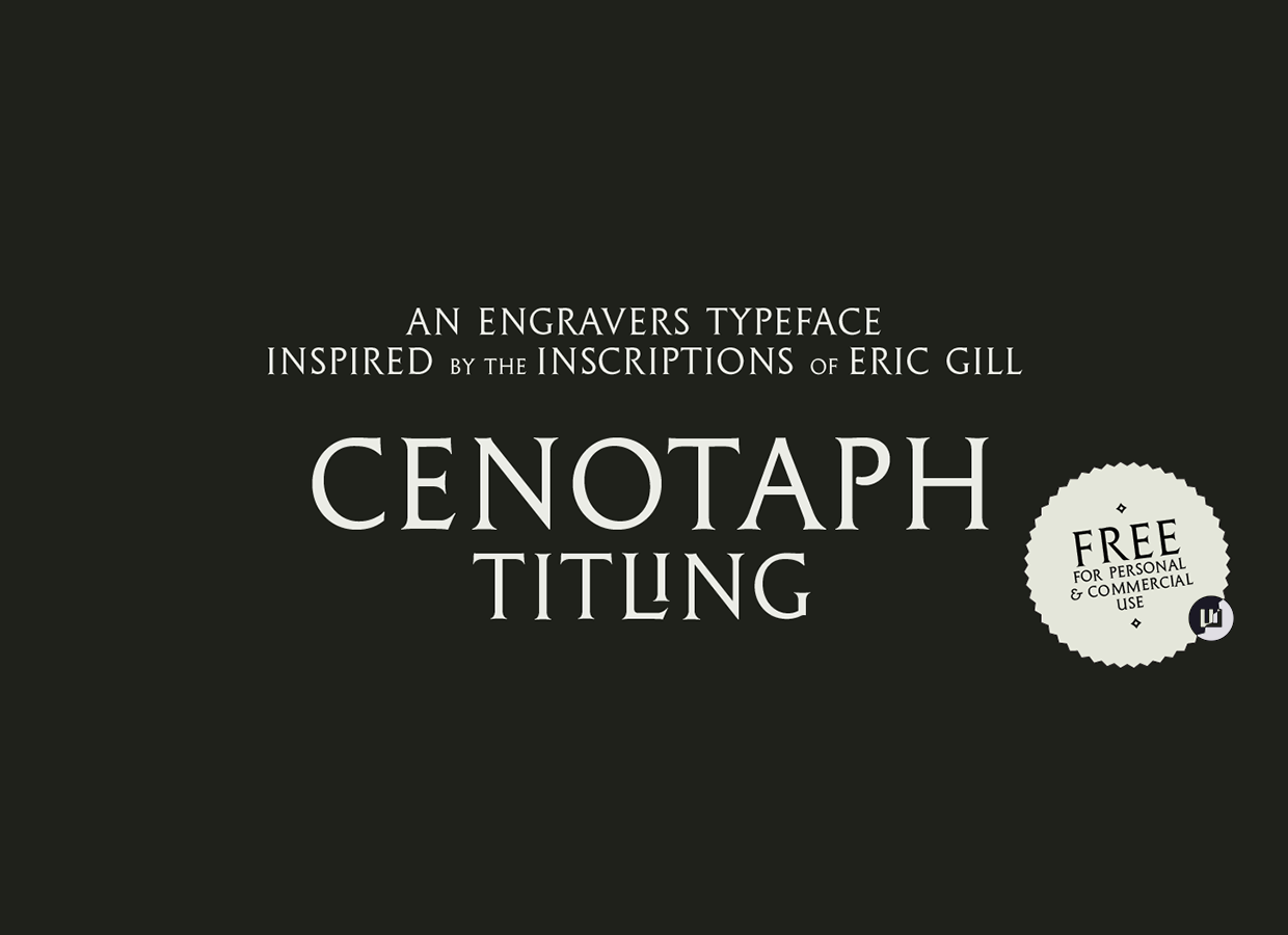 Beispiel einer Cenotaph Titling-Schriftart