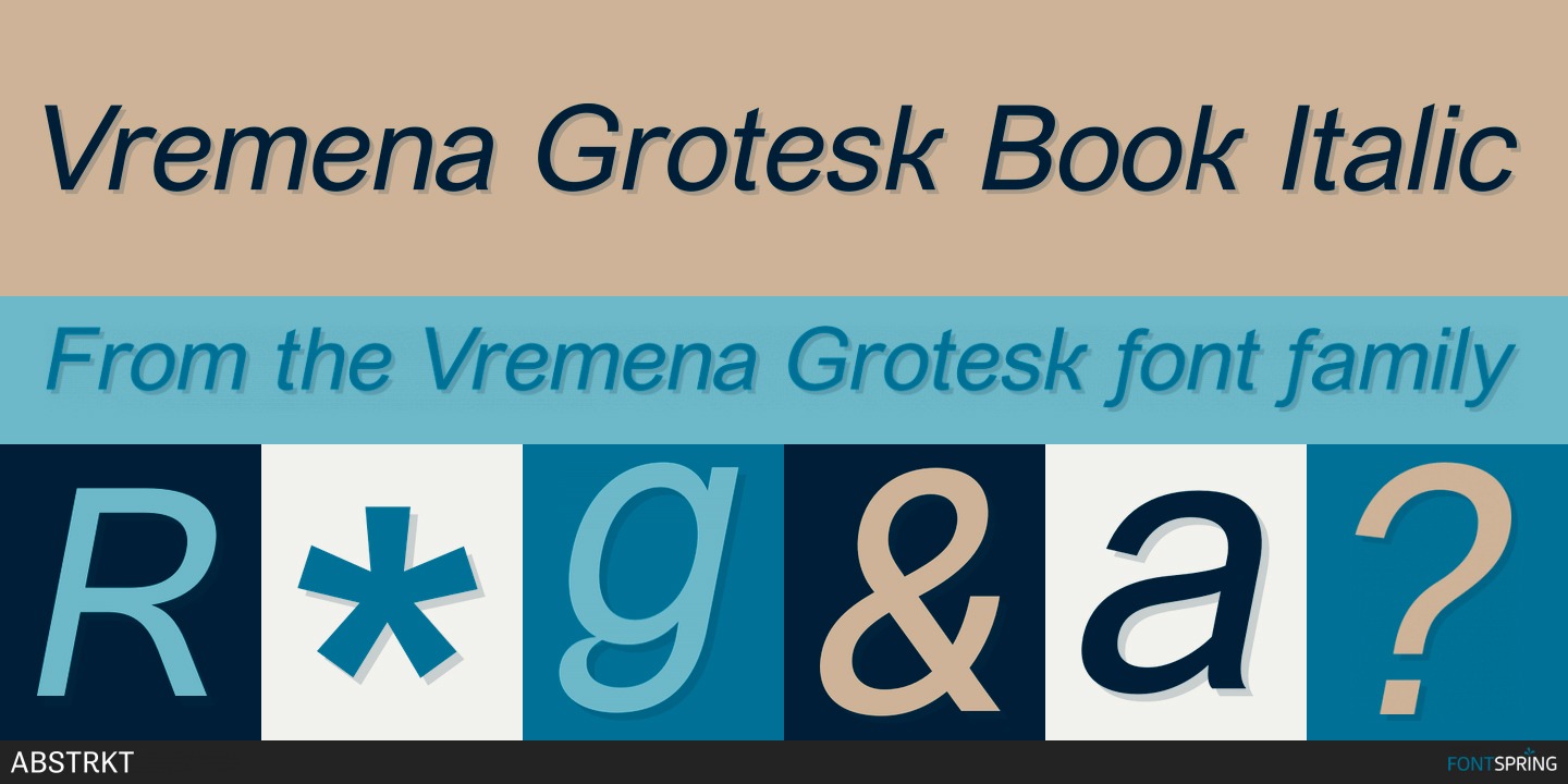 Beispiel einer Vremena Grotesk Medium-Schriftart