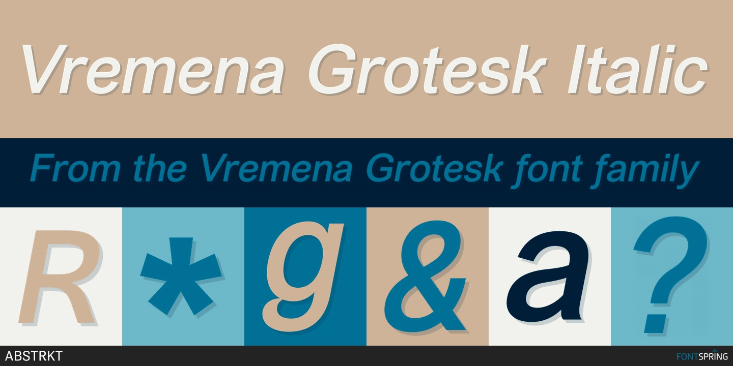 Beispiel einer Vremena Grotesk Book-Schriftart