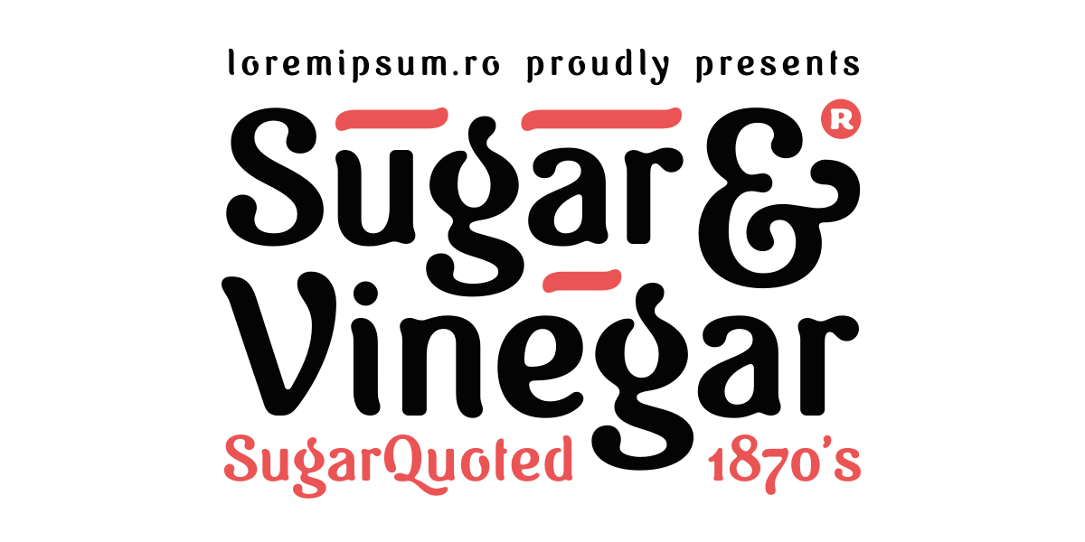 Beispiel einer Sugar & Vinegar Regular-Schriftart