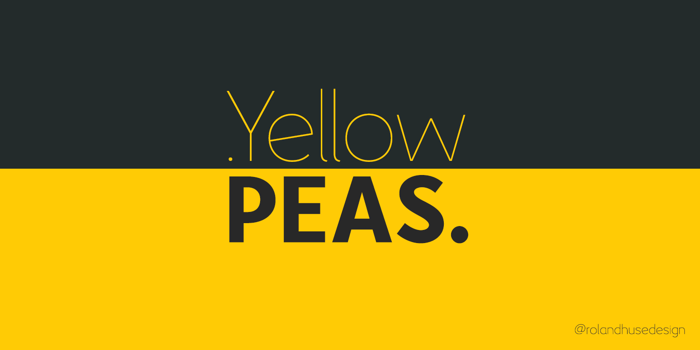 Beispiel einer Yellow Peas Ultra Light-Schriftart