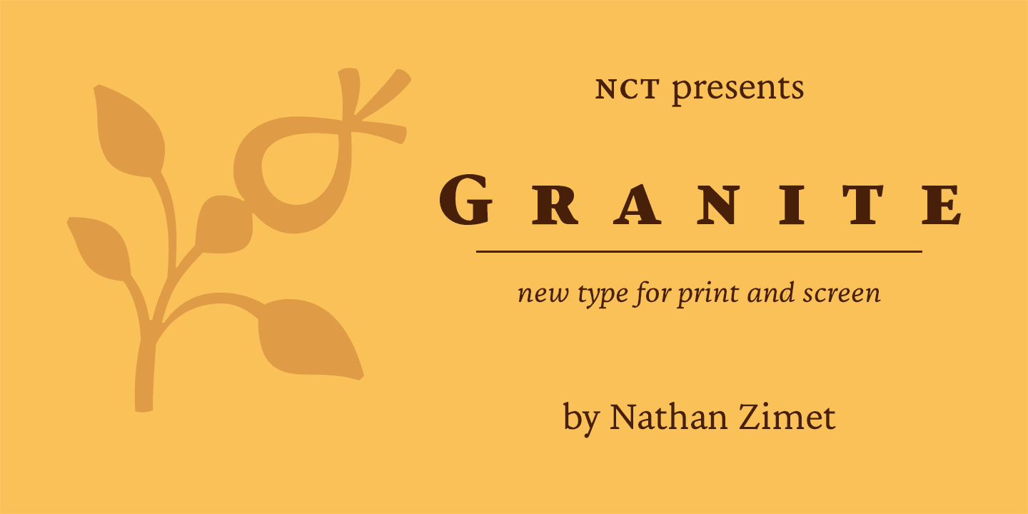 Beispiel einer NCT Granite-Schriftart