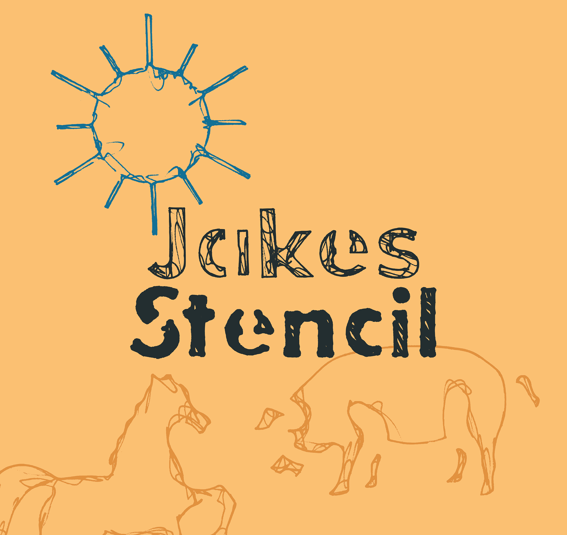 Beispiel einer Jakes Stencil-Schriftart