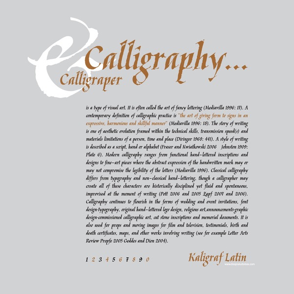 Beispiel einer Kaligrafica, Kaligraf Medium-Schriftart