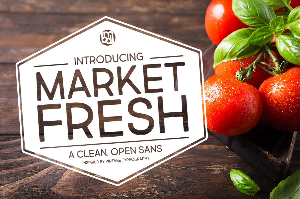 Beispiel einer Market Fresh AllCaps-Schriftart