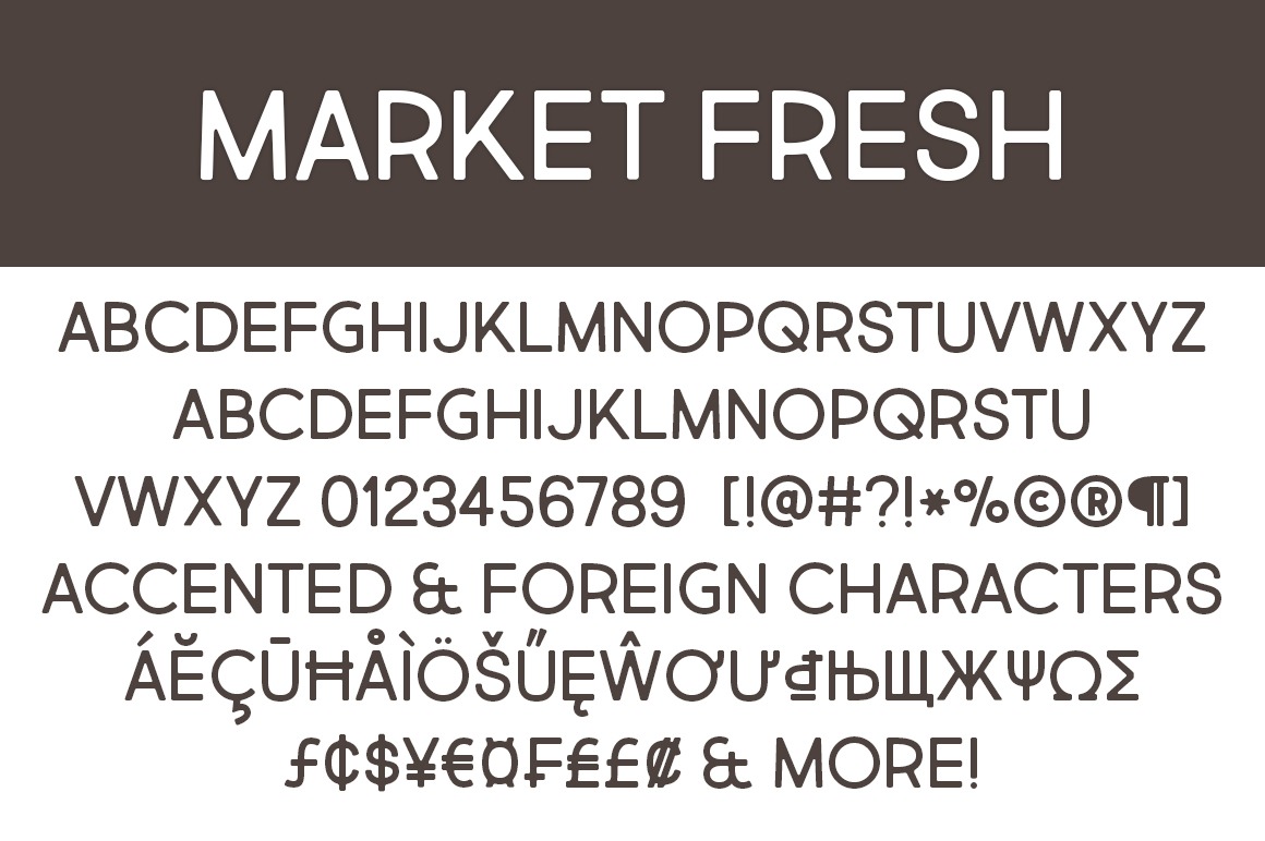 Beispiel einer Market Fresh Inline Bold All Caps -Schriftart