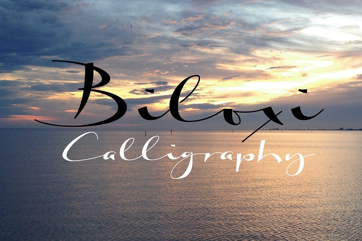 Beispiel einer Biloxi Calligraphy Regular-Schriftart