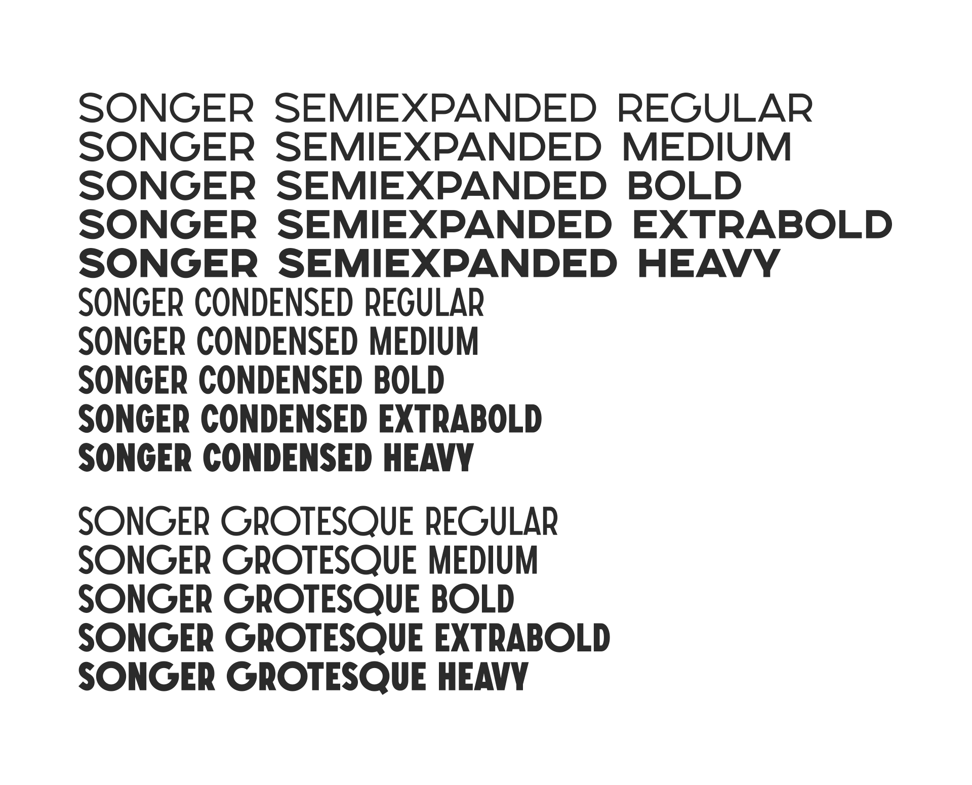 Beispiel einer Songer Grotesque Bold-Schriftart