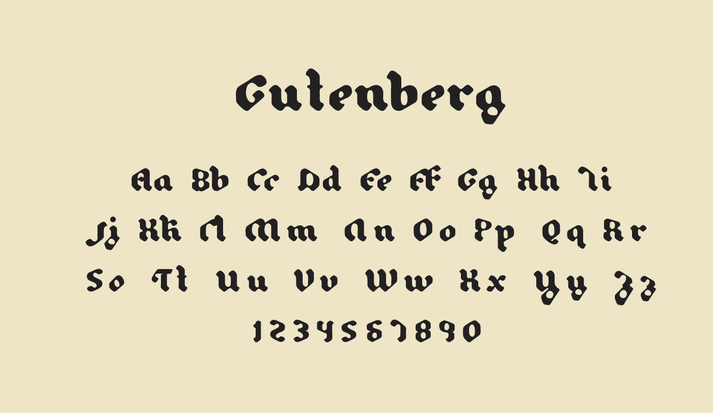 Beispiel einer Gutenberg Blackletter & Pilsner Blackletter-Schriftart