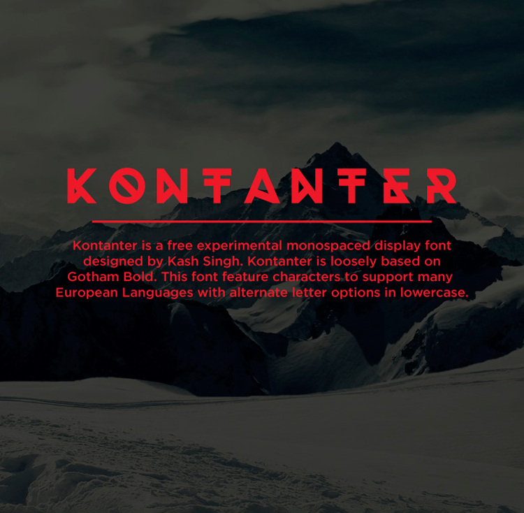 Beispiel einer Kontanter Regular-Schriftart