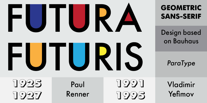 Beispiel einer Futura Futuris Volume Light-Schriftart