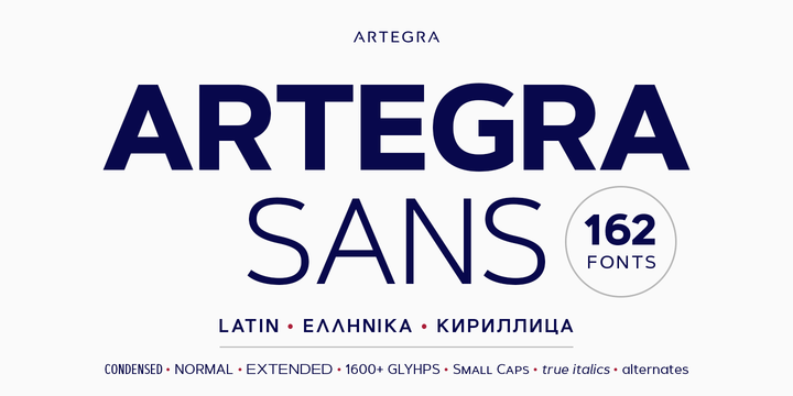 Beispiel einer Artegra Sans Thin Italic-Schriftart