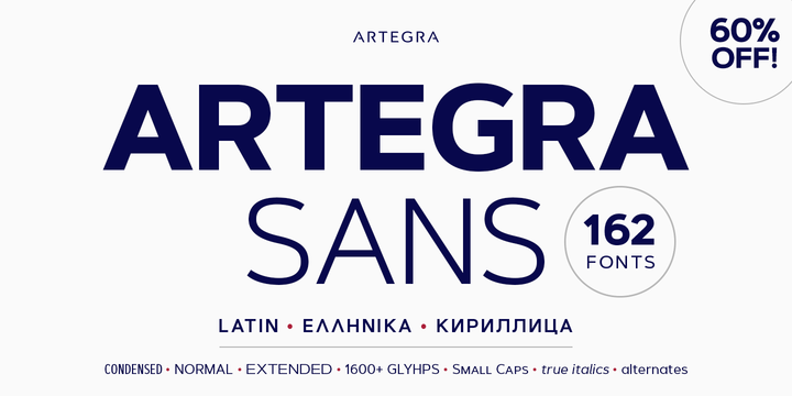 Beispiel einer Artegra Sans Thin Italic-Schriftart