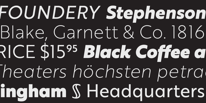 Beispiel einer Brother 1816 Black Italic-Schriftart