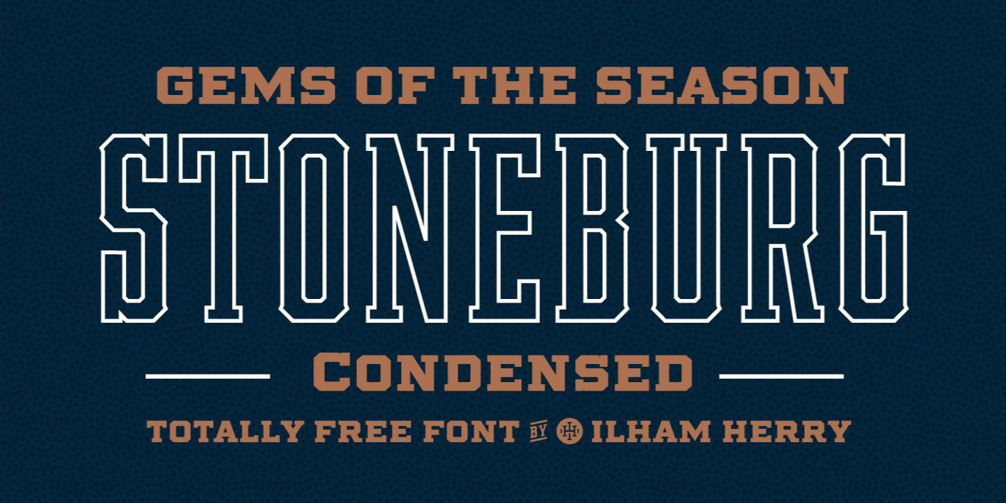 Beispiel einer Stoneburg Condensed Hatch-Schriftart
