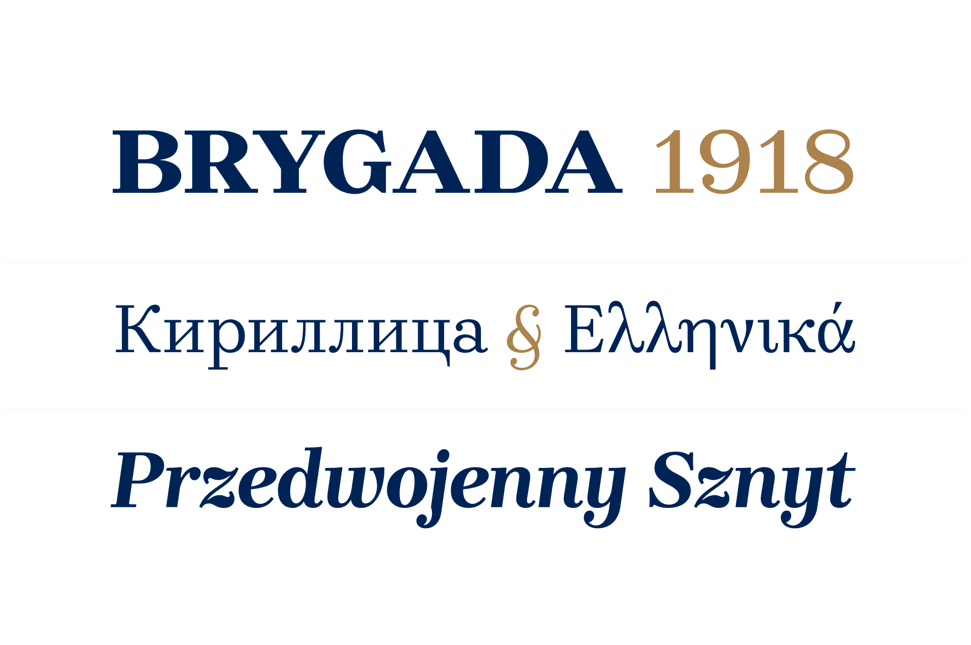 Beispiel einer Brygada 1918 Regular-Schriftart
