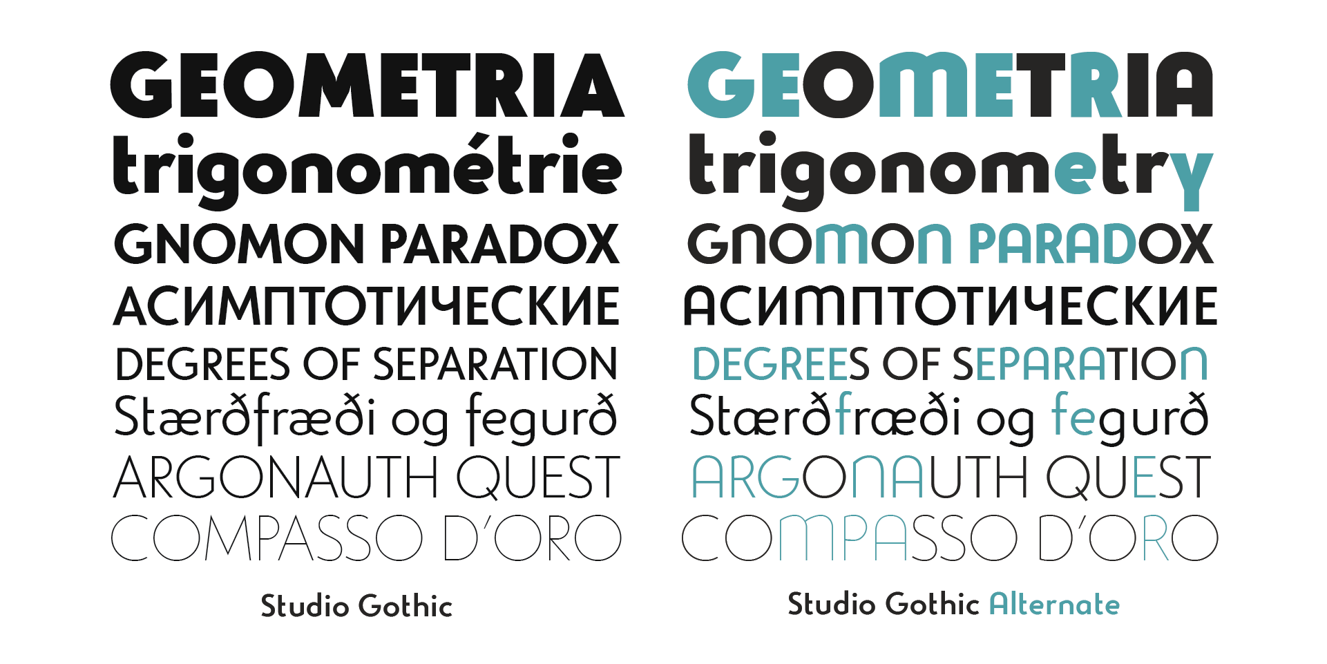 Beispiel einer Studio Gothic Extra Bold Italic-Schriftart