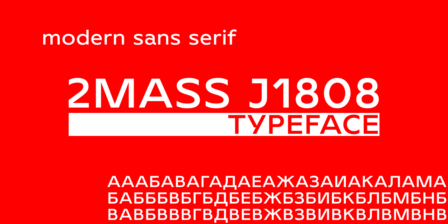 Beispiel einer 2MASS J1808 Regular-Schriftart