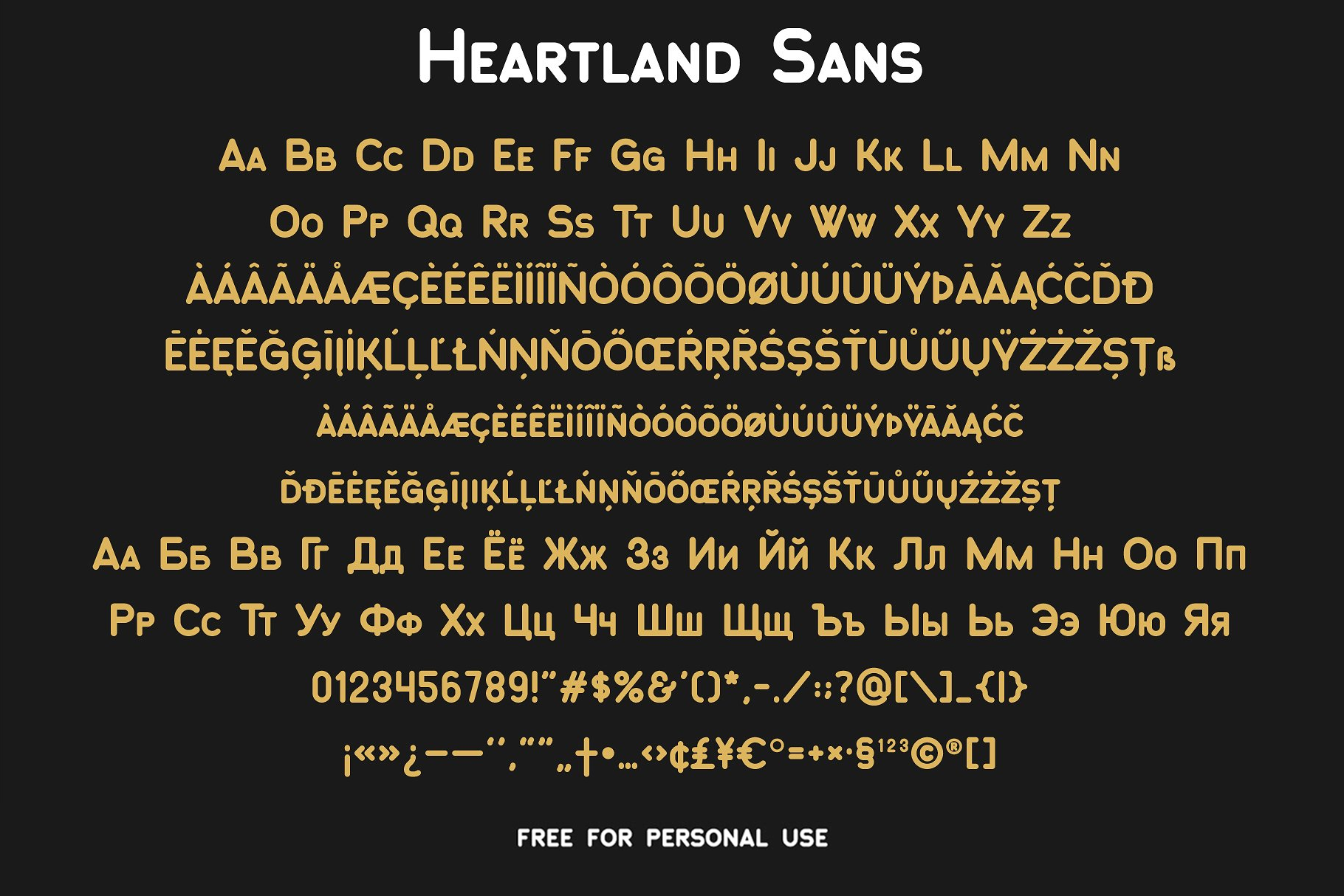 Beispiel einer Heartland Sans Regular-Schriftart