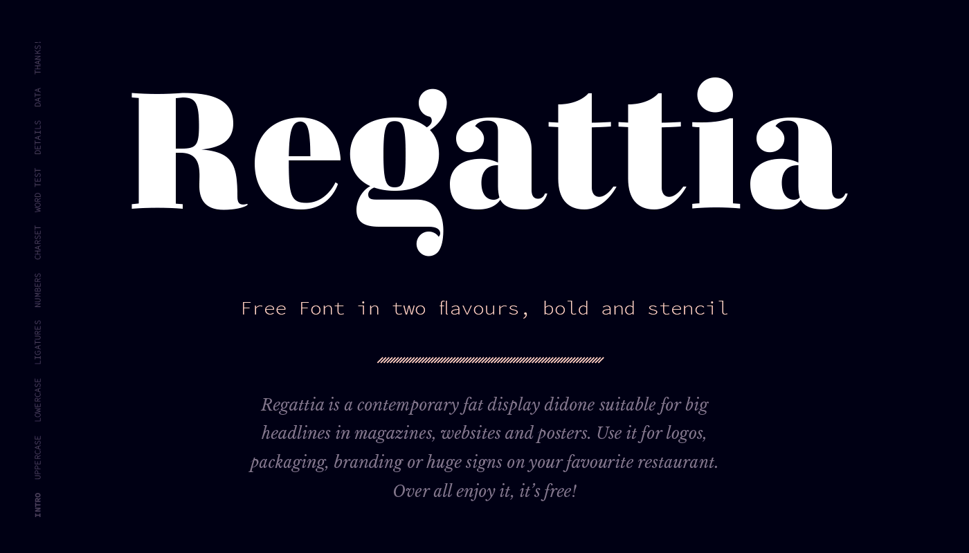 Beispiel einer Regattia-Schriftart