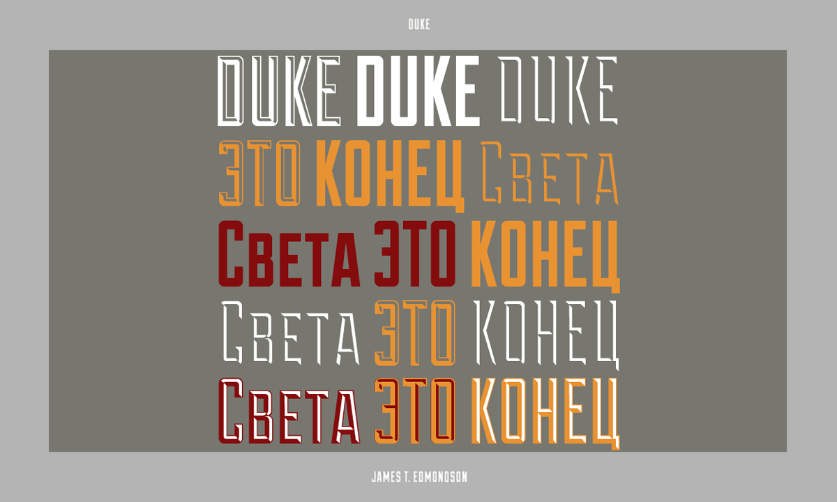 Beispiel einer Duke Fill-Schriftart