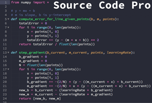 Beispiel einer Source Code Pro Medium-Schriftart