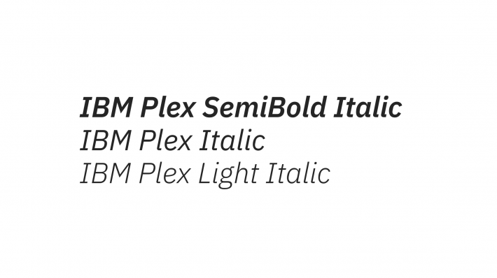 Beispiel einer IBM Plex Mono Extra Light Italic-Schriftart