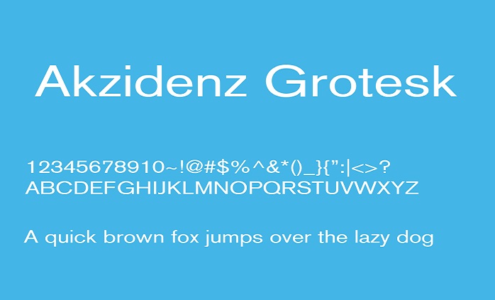 Beispiel einer Akzidenz-Grotesk Pro Medium Ext Italic-Schriftart