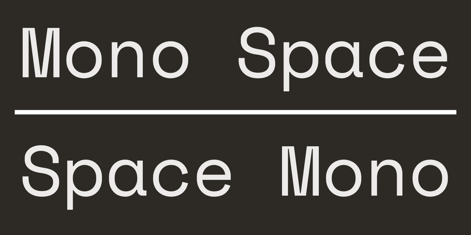 Beispiel einer Space Mono-Schriftart