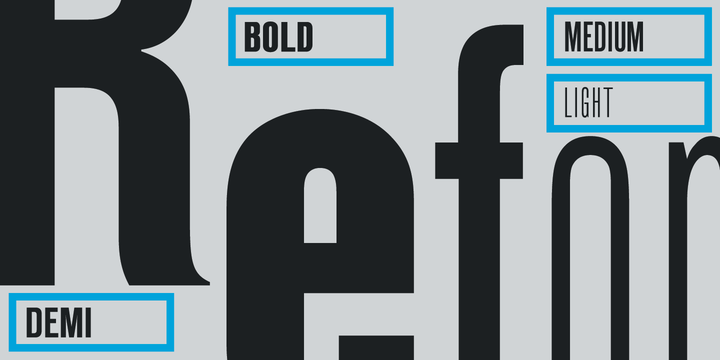 Beispiel einer Reforma Grotesk Light-Schriftart