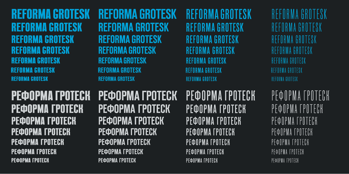 Beispiel einer Reforma Grotesk Demi-Schriftart