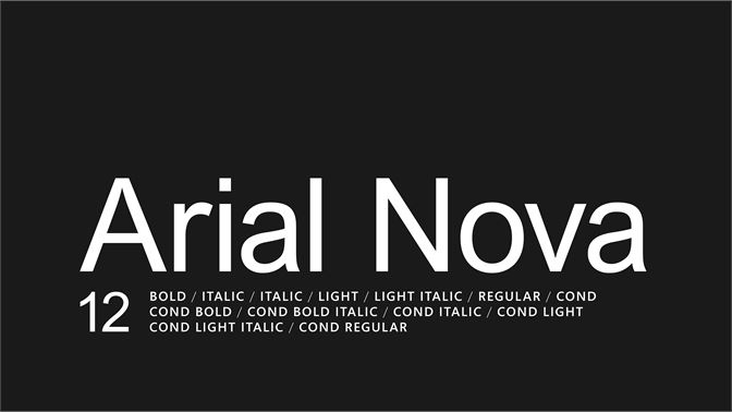 Beispiel einer Arial Nova Regular-Schriftart
