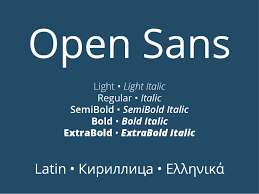 Beispiel einer Open Sans Bold Italic-Schriftart