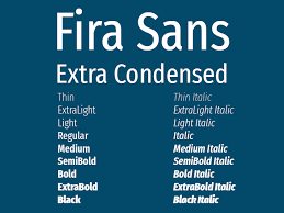 Beispiel einer Fira Sans Extra Condensed-Schriftart